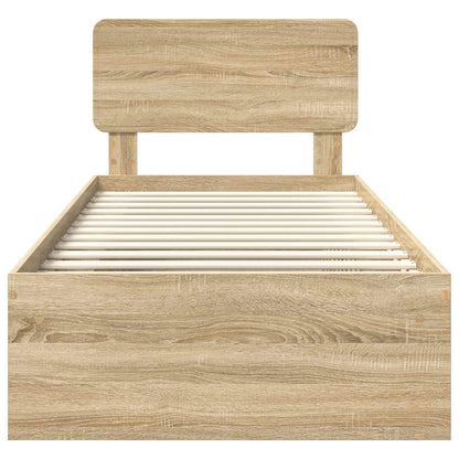 Struttura del letto Rovere Sonoma 75 x 190 cm Pino massello | homemem39