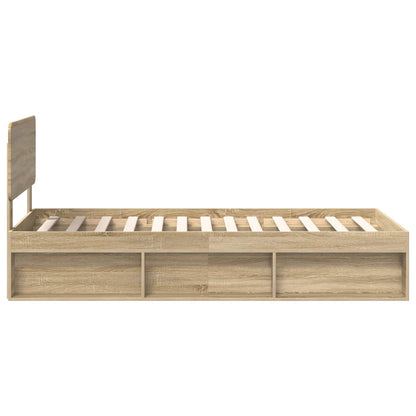 Struttura del letto Rovere Sonoma 75 x 190 cm Pino massello | homemem39