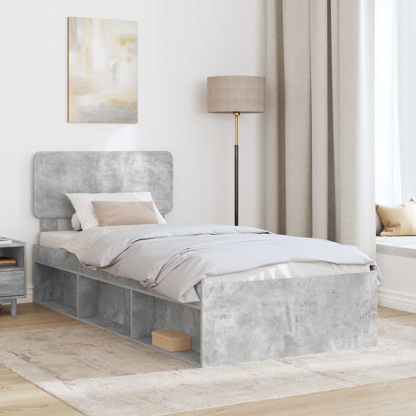 Struttura del letto Grigio Concretè 75 x 190 cm Pino massello | homemem39