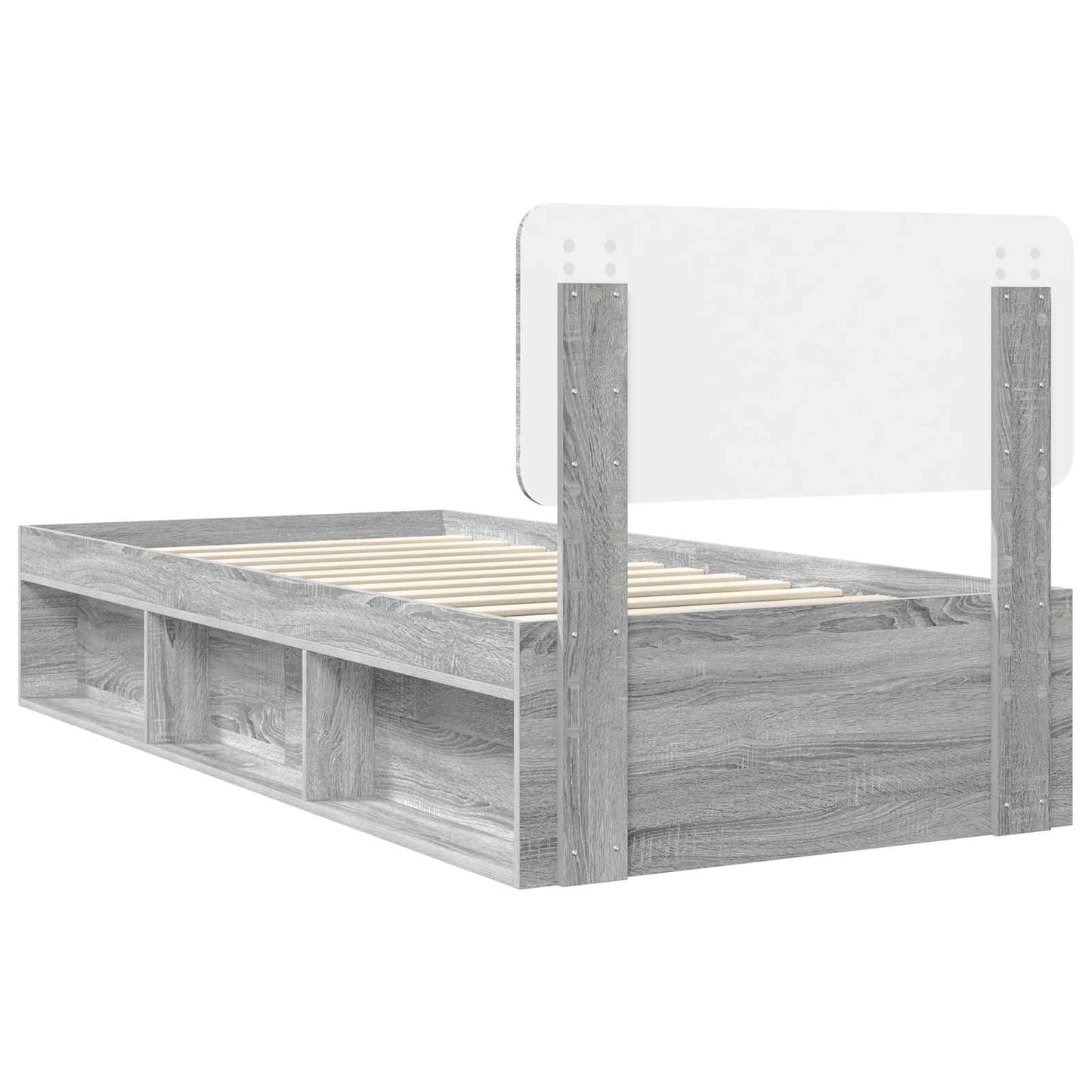 Struttura del letto Grigio Sonoma 75 x 190 cm Pino massello | homemem39
