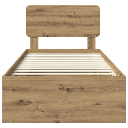 Struttura del letto con testiera Rovere Artigianale 75 x 190 cm | homemem39