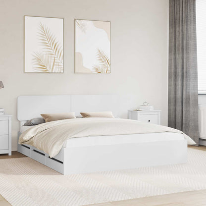 Struttura del letto Bianco 200 x 200 cm Legno ingegnerizzato | homemem39