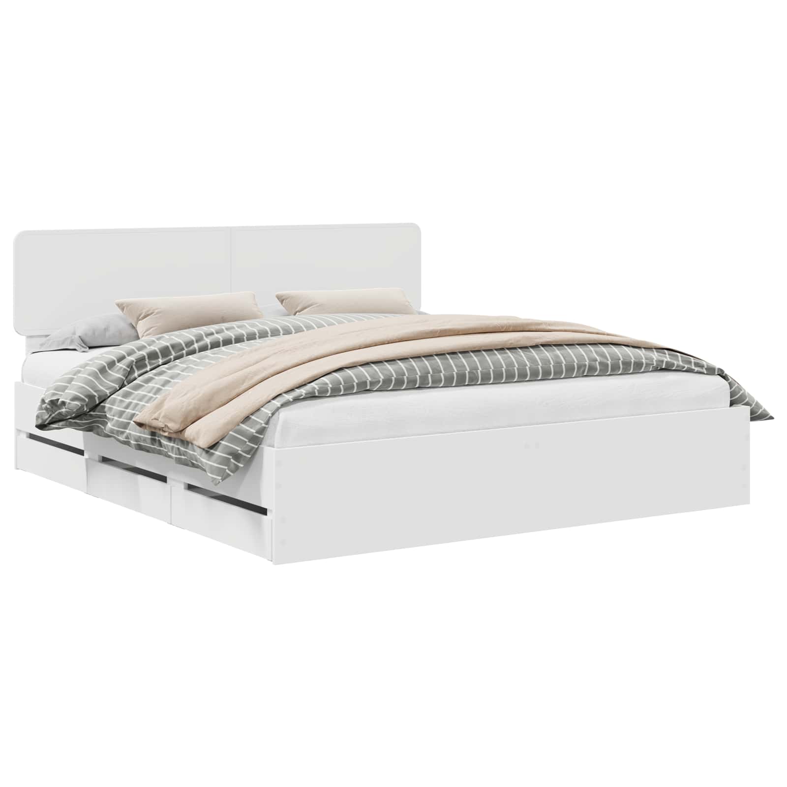 Struttura del letto Bianco 200 x 200 cm Legno ingegnerizzato | homemem39