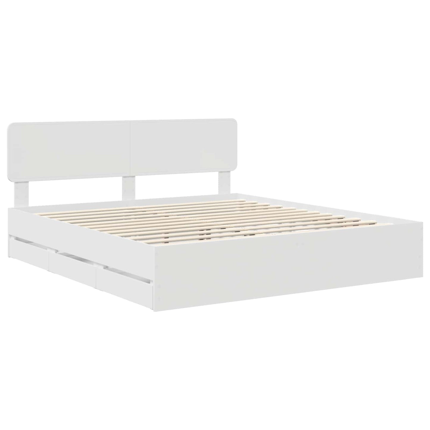 Struttura del letto Bianco 200 x 200 cm Legno ingegnerizzato | homemem39