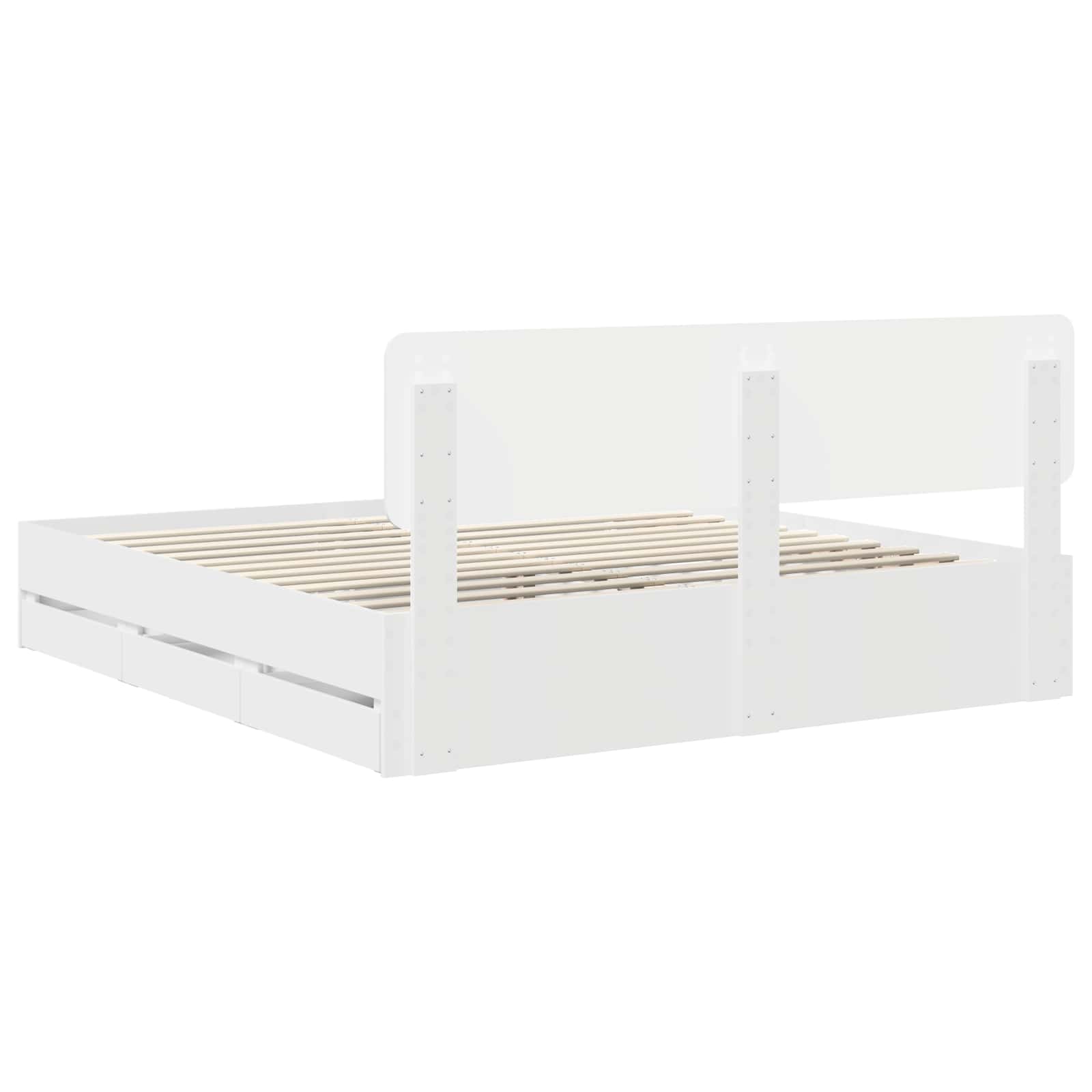 Struttura del letto Bianco 200 x 200 cm Legno ingegnerizzato | homemem39