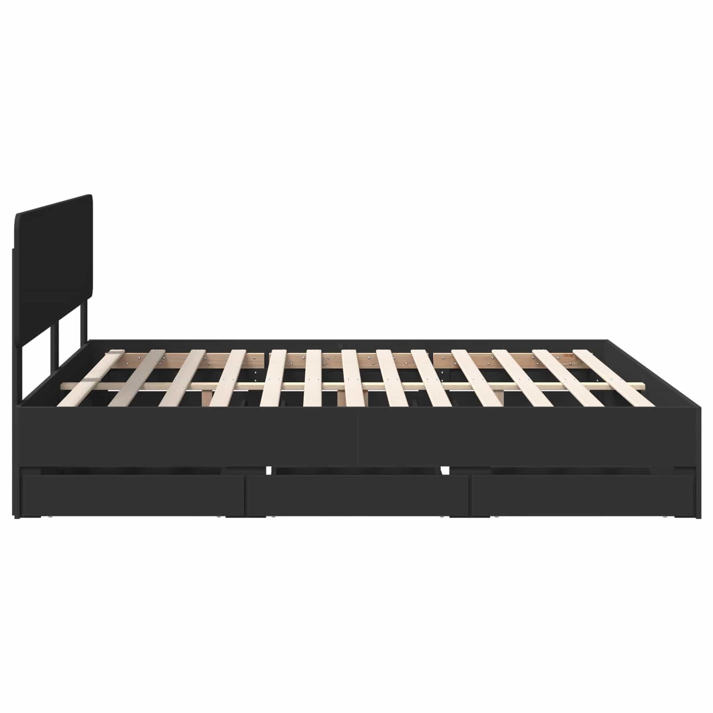 Struttura del letto Nero 200 x 200 cm Legno ingegnerizzato | homemem39