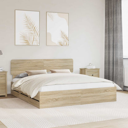 Struttura del letto con cassetto Rovere Sonoma 200 x 200 cm | homemem39