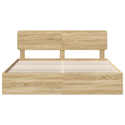 Struttura del letto con cassetto Rovere Sonoma 200 x 200 cm | homemem39