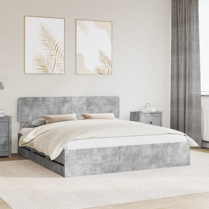 Struttura del letto con cassetto Grigio Cemento 200 x 200 cm | homemem39