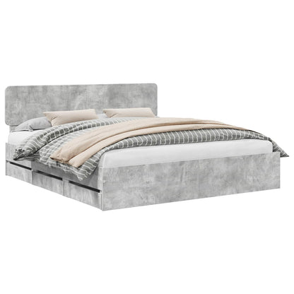 Struttura del letto con cassetto Grigio Cemento 200 x 200 cm | homemem39