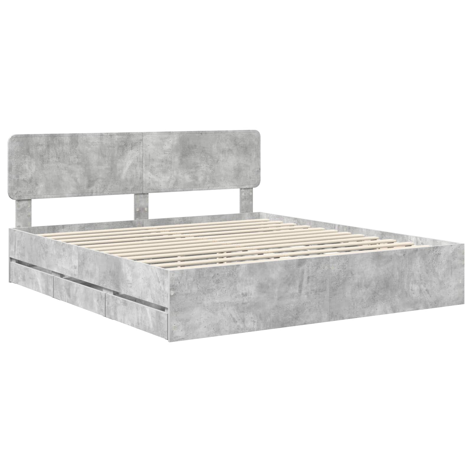 Struttura del letto con cassetto Grigio Cemento 200 x 200 cm | homemem39