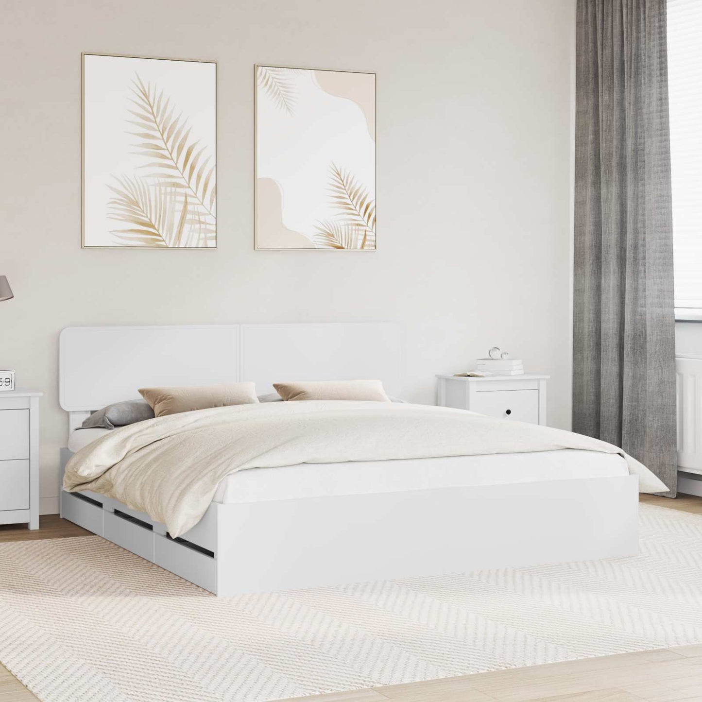 Struttura del letto Bianco 180 x 200 cm Legno ingegnerizzato | homemem39