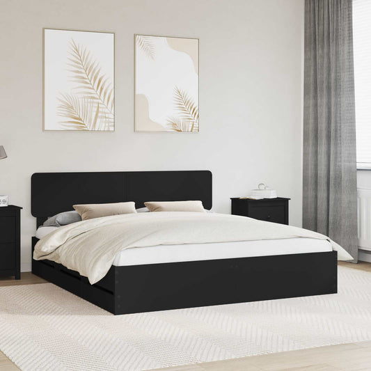 Struttura del letto Nero 180 x 200 cm Legno ingegnerizzato | homemem39