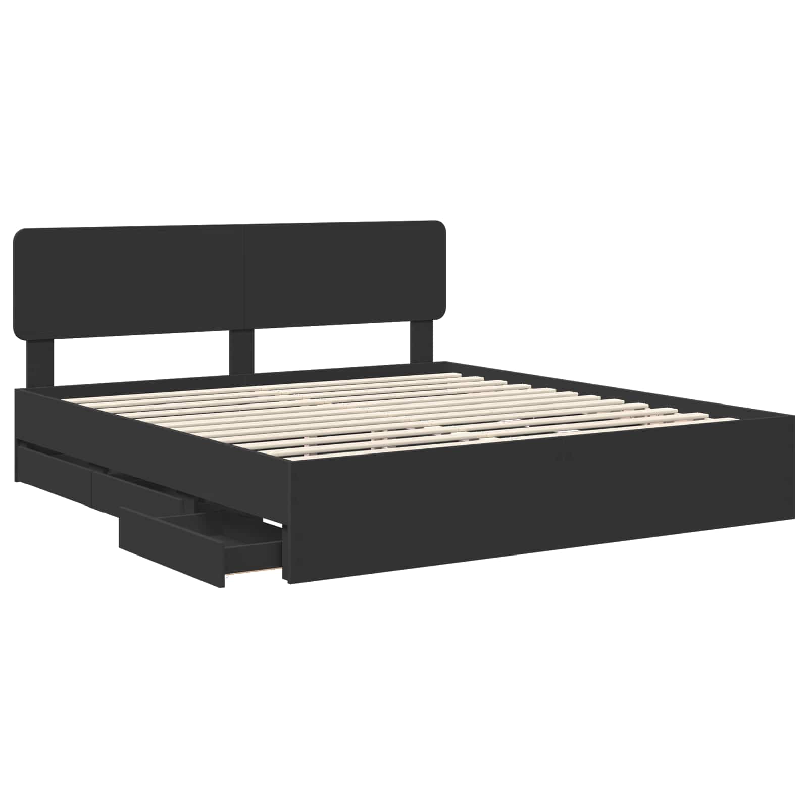 Struttura del letto Nero 180 x 200 cm Legno ingegnerizzato | homemem39