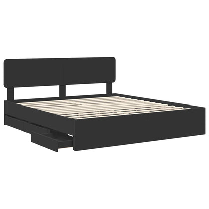 Struttura del letto Nero 180 x 200 cm Legno ingegnerizzato | homemem39