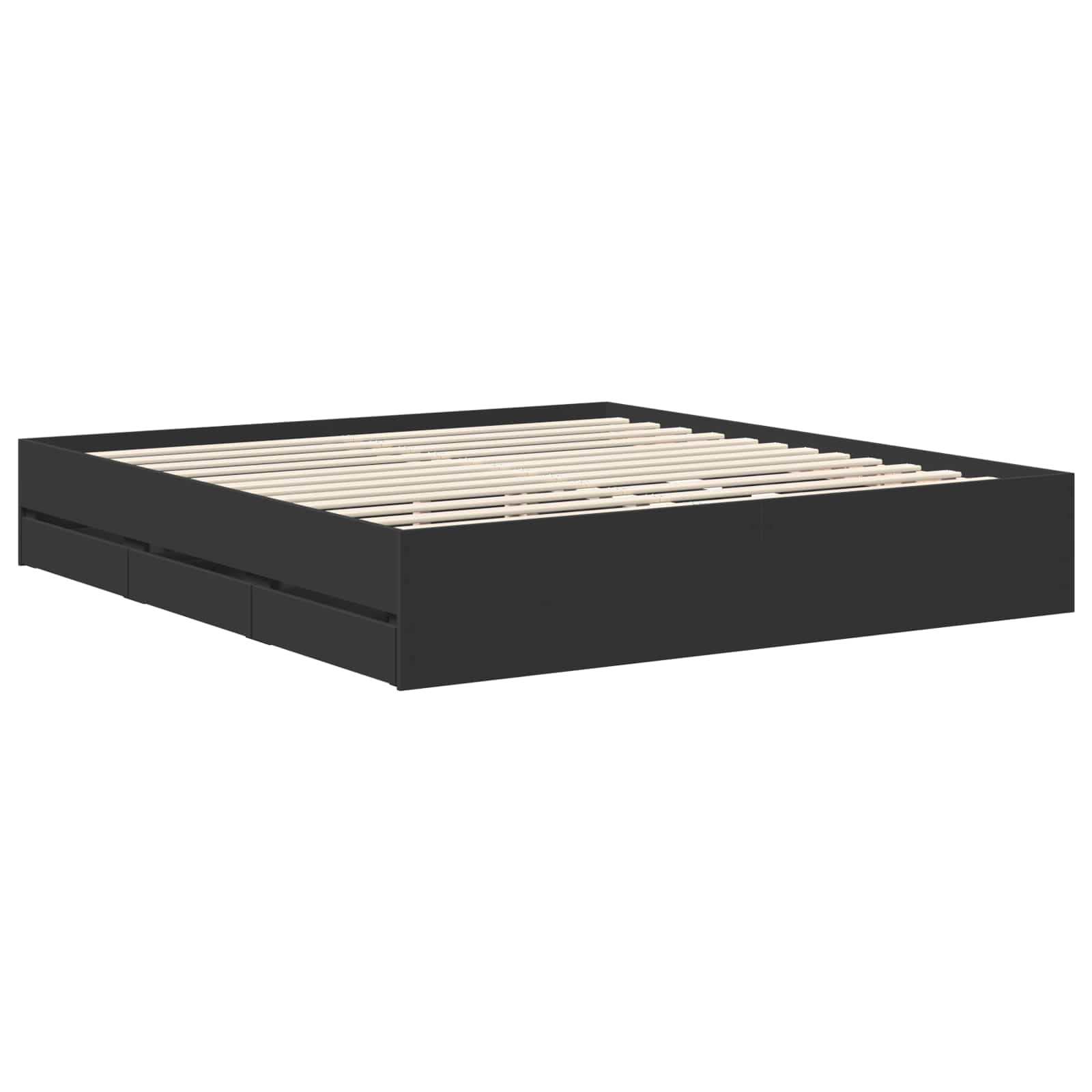Struttura del letto Nero 180 x 200 cm Legno ingegnerizzato | homemem39