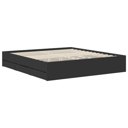 Struttura del letto Nero 180 x 200 cm Legno ingegnerizzato | homemem39