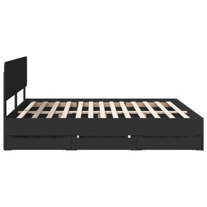 Struttura del letto Nero 180 x 200 cm Legno ingegnerizzato | homemem39