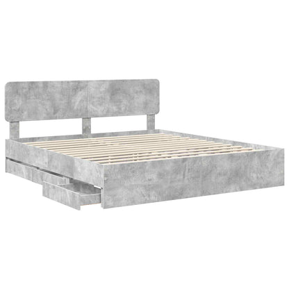 Struttura del letto con cassetto Grigio Cemento 180 x 200 cm | homemem39