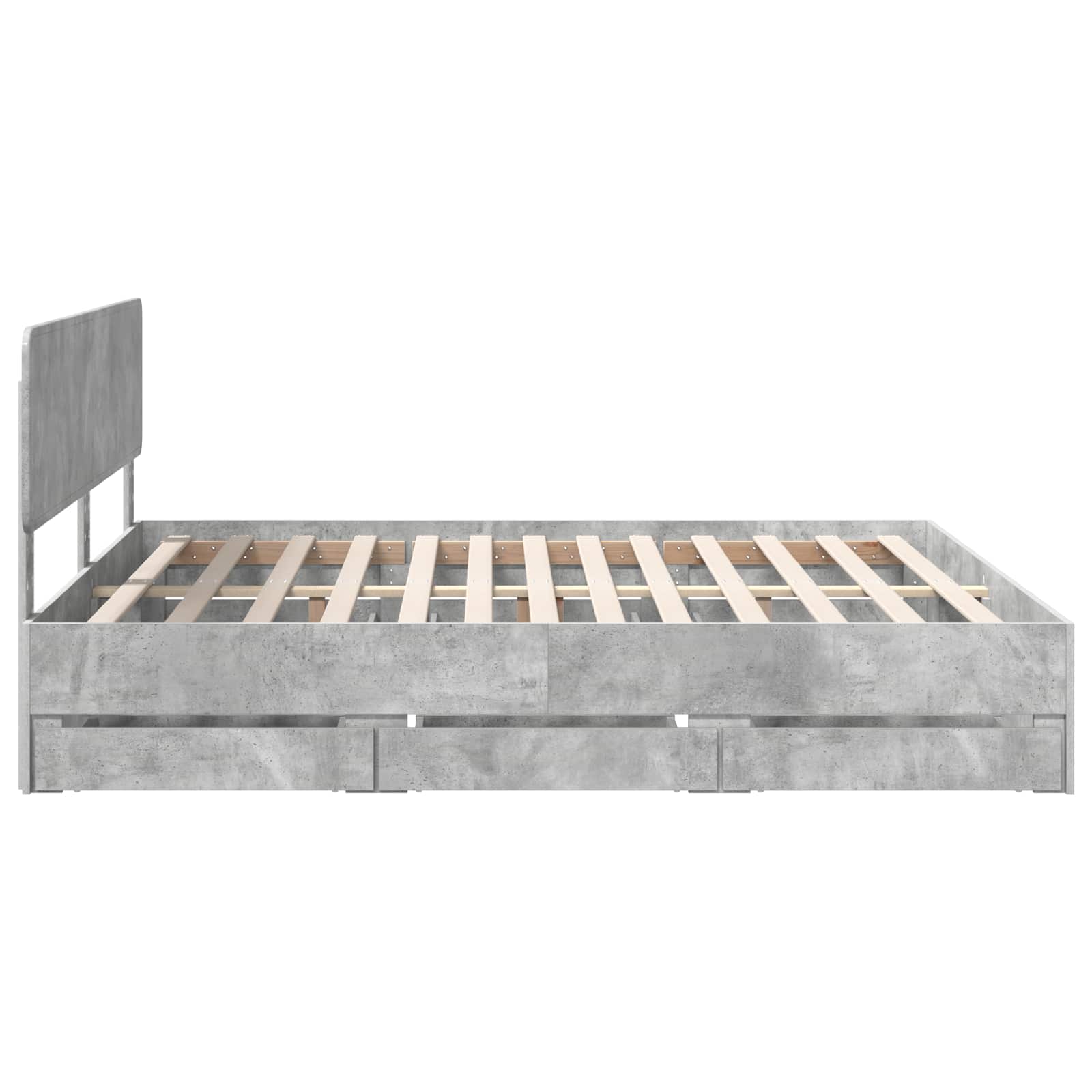 Struttura del letto con cassetto Grigio Cemento 180 x 200 cm | homemem39