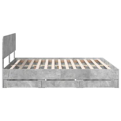 Struttura del letto con cassetto Grigio Cemento 180 x 200 cm | homemem39