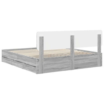 Struttura del letto con cassetto Sonoma grigia 180 x 200 cm | homemem39