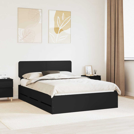 Struttura del letto Nero 160 x 200 cm Legno ingegnerizzato | homemem39