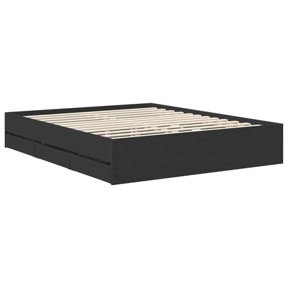 Struttura del letto Nero 160 x 200 cm Legno ingegnerizzato | homemem39