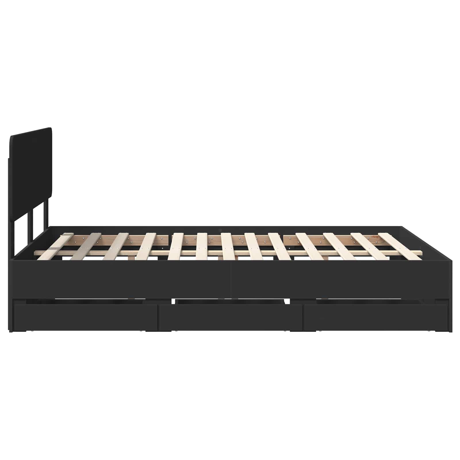 Struttura del letto Nero 160 x 200 cm Legno ingegnerizzato | homemem39