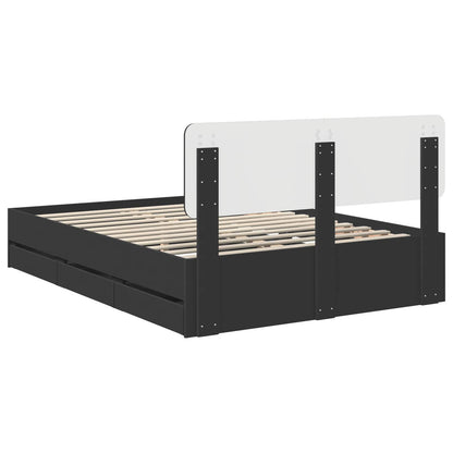 Struttura del letto Nero 150 x 200 cm Legno ingegnerizzato | homemem39