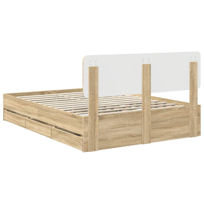 Struttura del letto con cassetto Rovere Sonoma 150 x 200 cm | homemem39