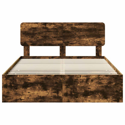 Struttura del letto con cassetto Rovere fumé 150 x 200 cm