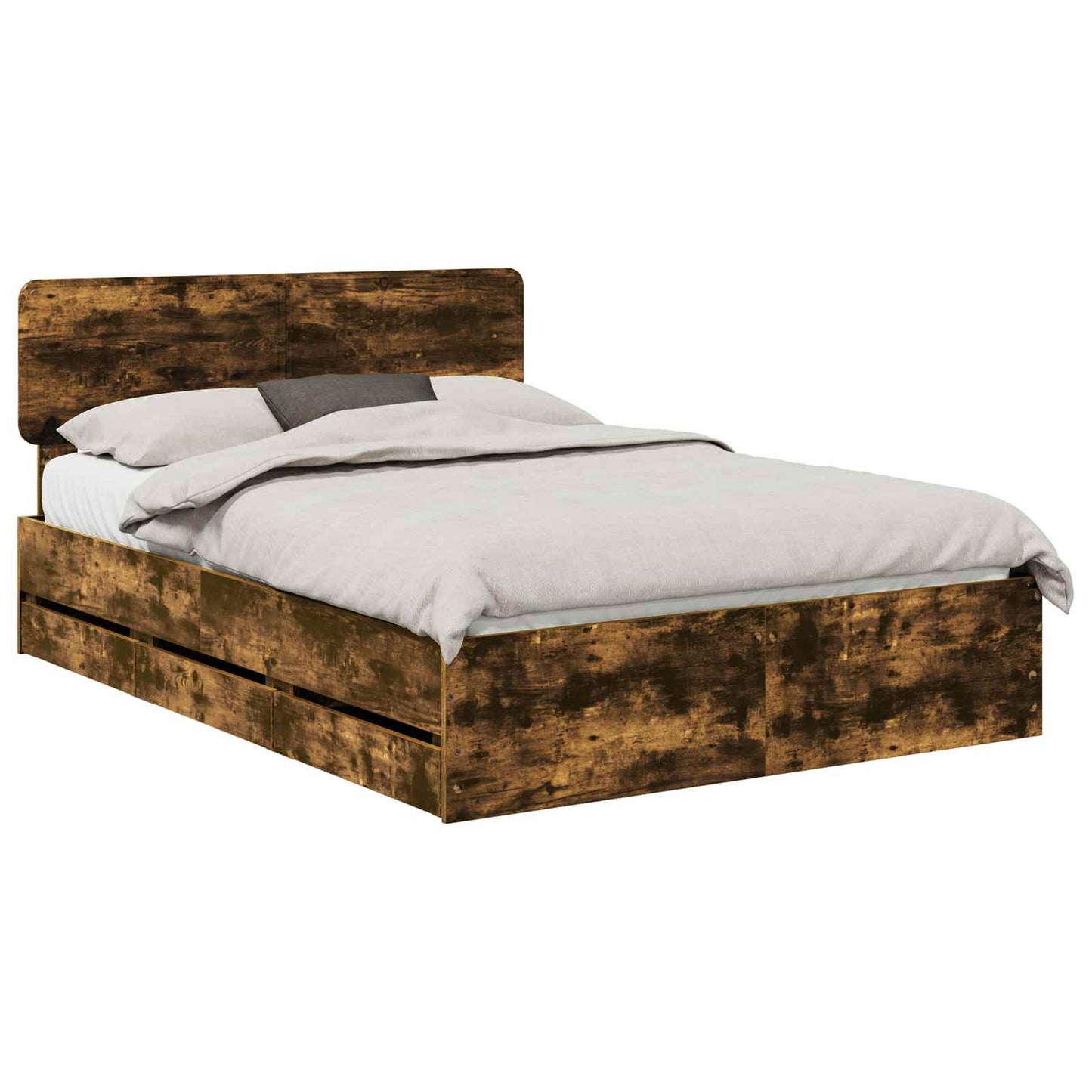Struttura del letto con cassetto Rovere fumé 140 x 190 cm