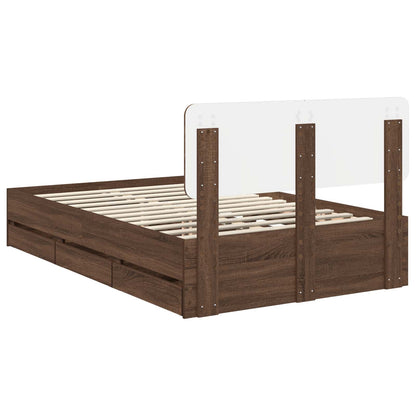 Struttura del letto con cassetto Quercia marrone 135 x 190 cm | homemem39
