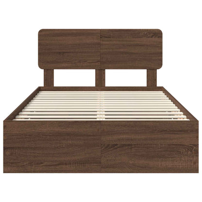 Struttura del letto con cassetto Quercia marrone 135 x 190 cm | homemem39