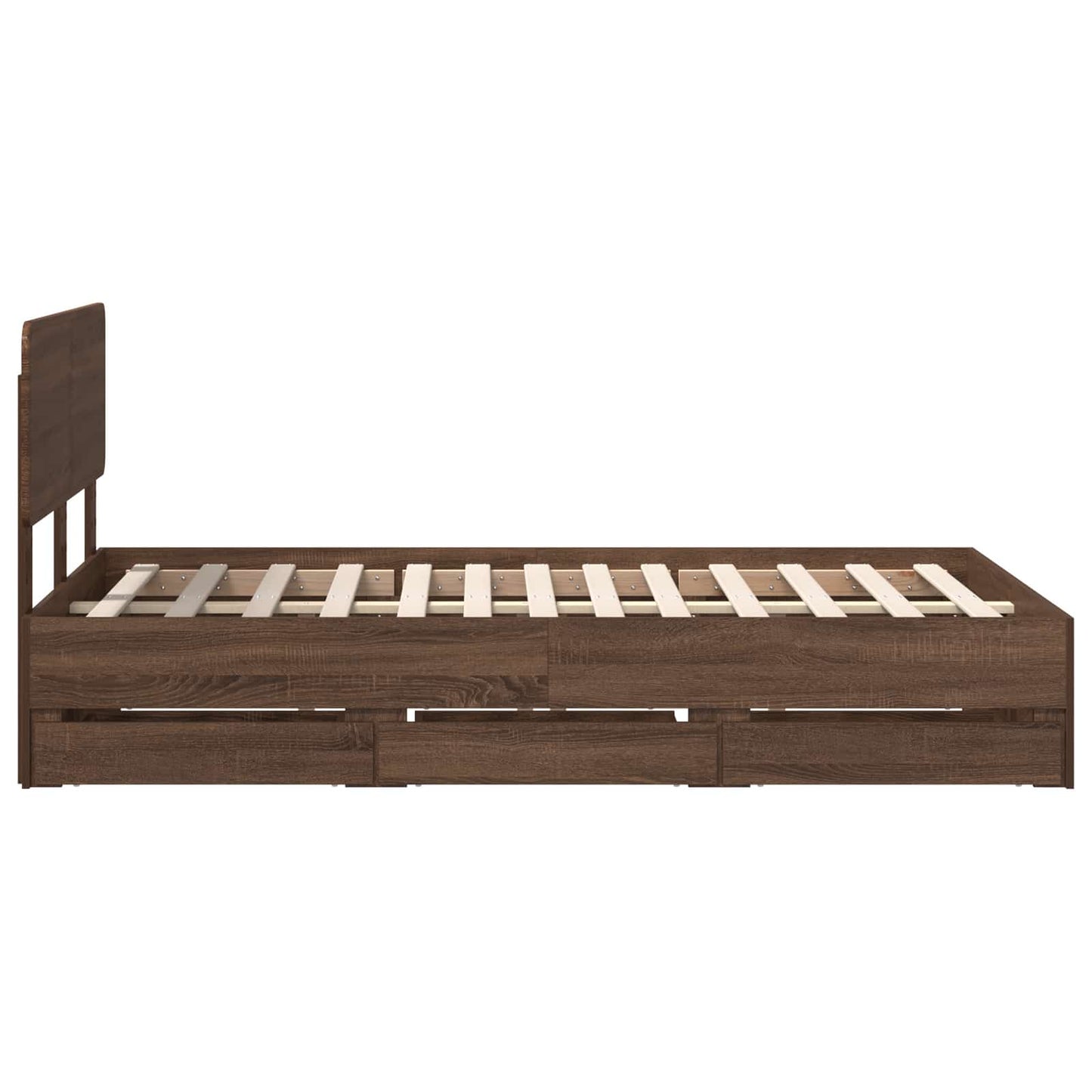 Struttura del letto con cassetto Quercia marrone 135 x 190 cm | homemem39
