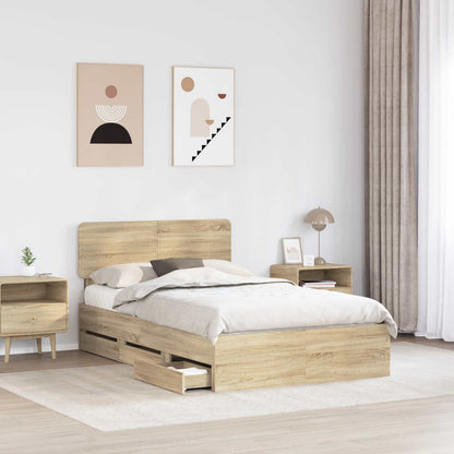 Struttura del letto con cassetto Rovere Sonoma 120 x 200 cm
