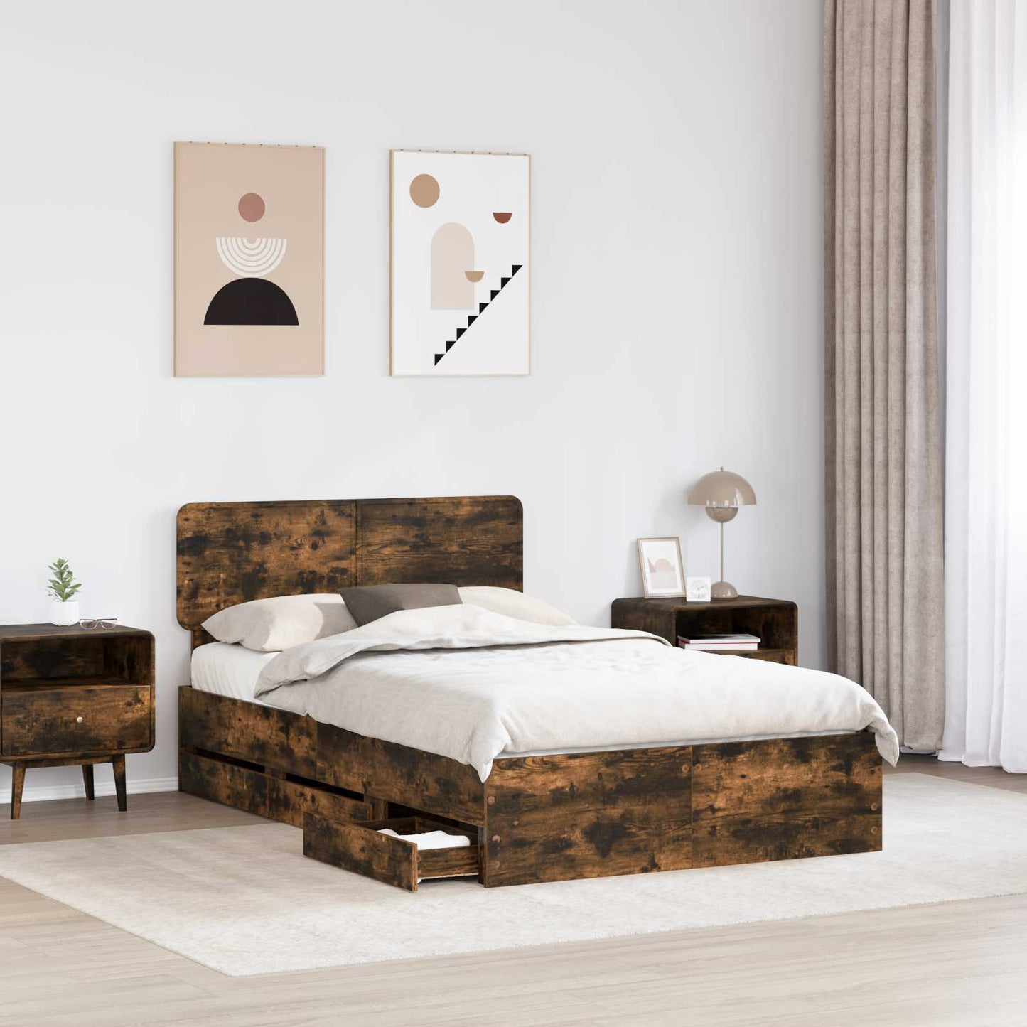 Struttura del letto Quercia Affumicata 120 x 200 cm | homemem39