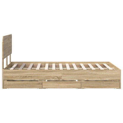 Struttura del letto con cassetto Rovere Sonoma 120 x 190 cm | homemem39