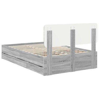 Struttura del letto con cassetto Sonoma grigia 120 x 190 cm | homemem39
