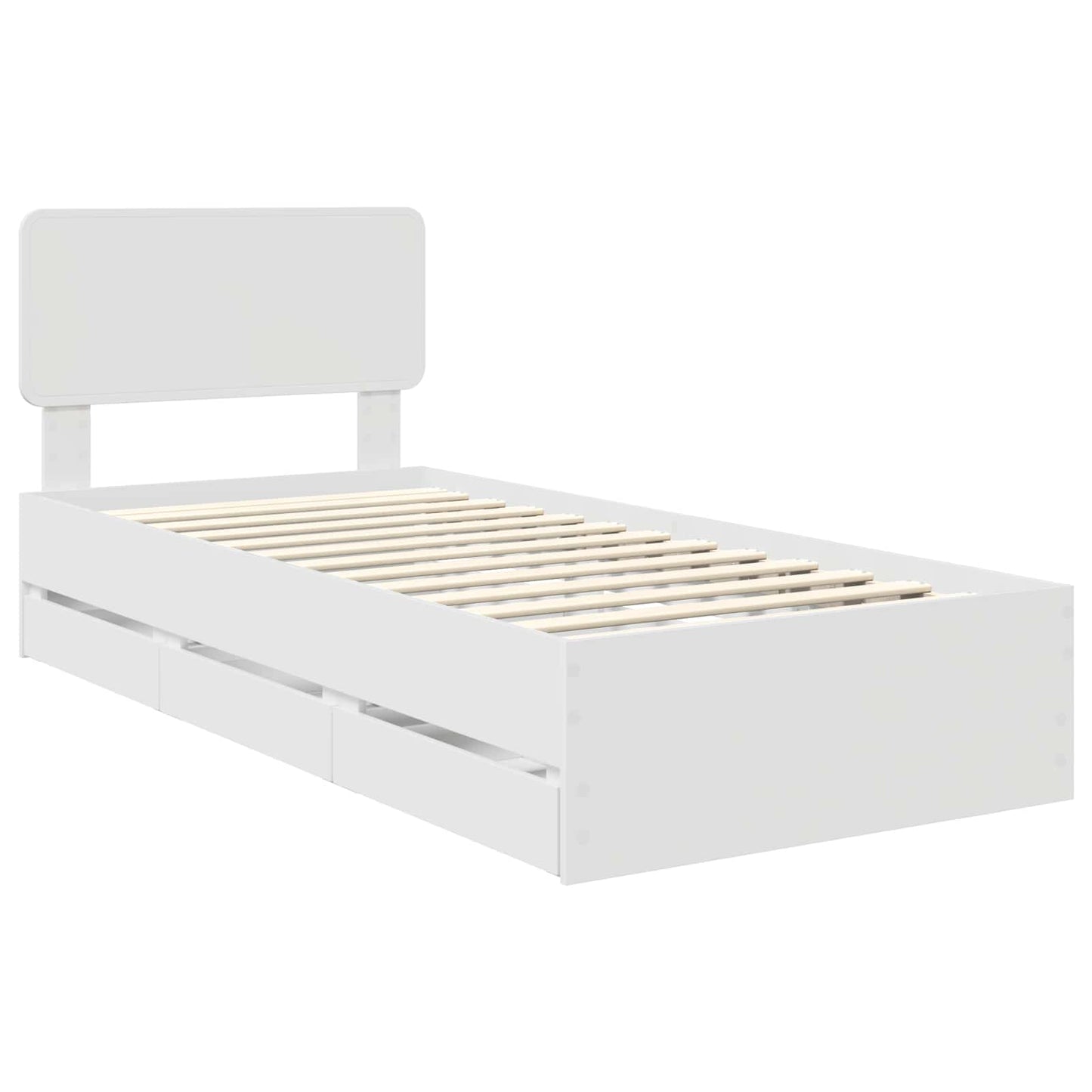 Struttura del letto Bianco 100 x 200 cm Legno ingegnerizzato | homemem39