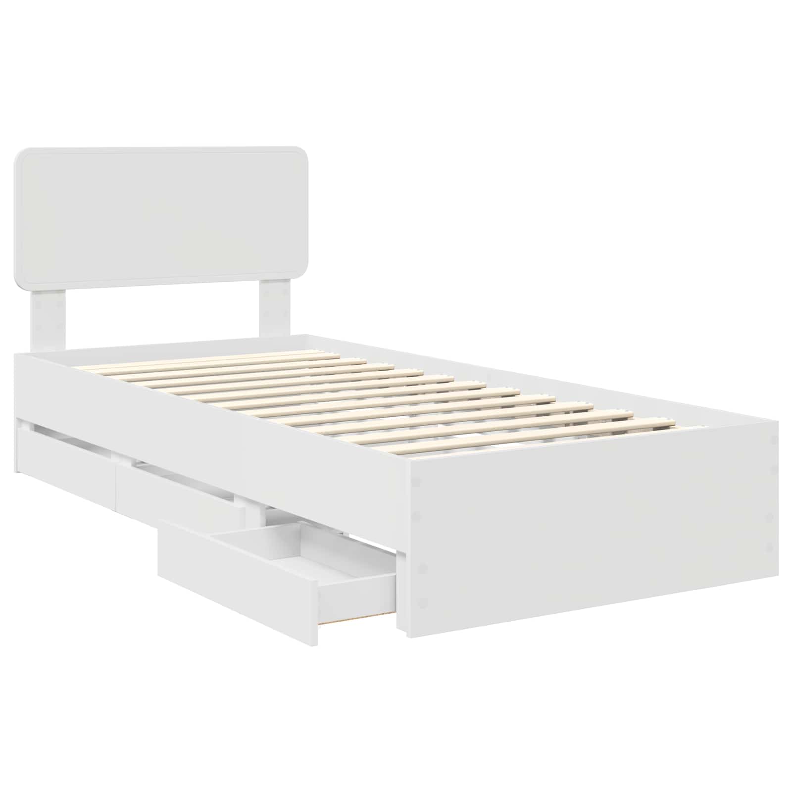 Struttura del letto Bianco 100 x 200 cm Legno ingegnerizzato | homemem39
