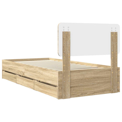 Struttura del letto con cassetto Rovere Sonoma 100 x 200 cm | homemem39