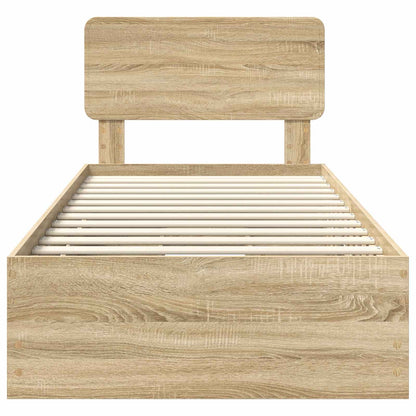 Struttura del letto con cassetto Rovere Sonoma 100 x 200 cm