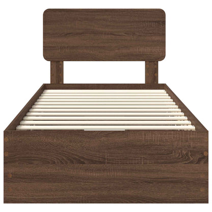 Struttura del letto con cassetto Rovere Marrone 100 x 200 cm