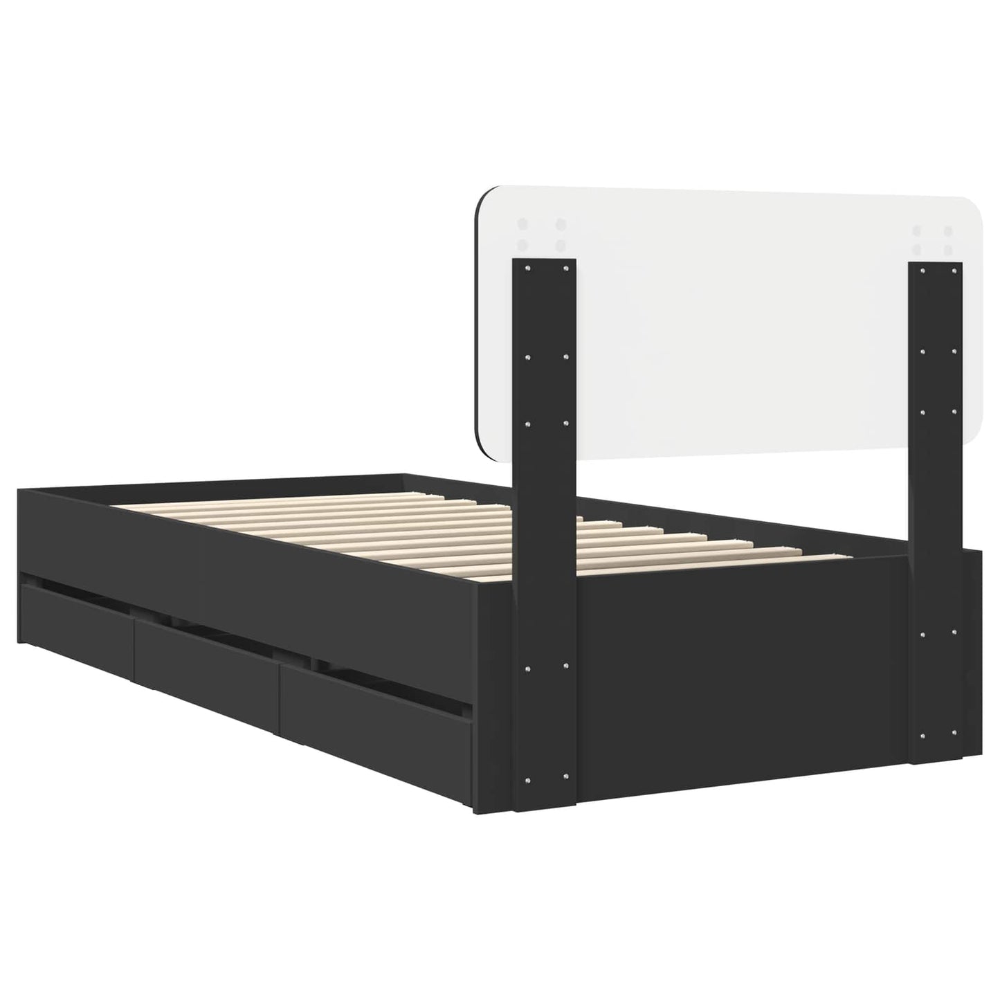 Struttura del letto Nero 90 x 200 cm Legno ingegnerizzato | homemem39