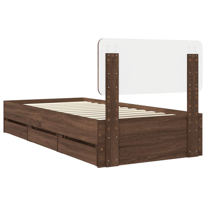 Struttura del letto con cassetto Rovere Marrone 90 x 190 cm