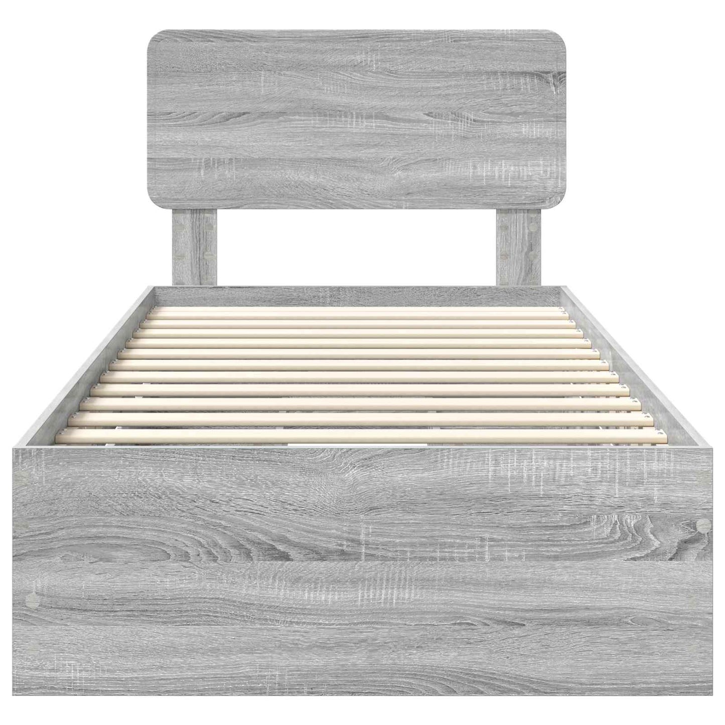 Struttura del letto con cassetto Sonoma grigia 90 x 190 cm | homemem39