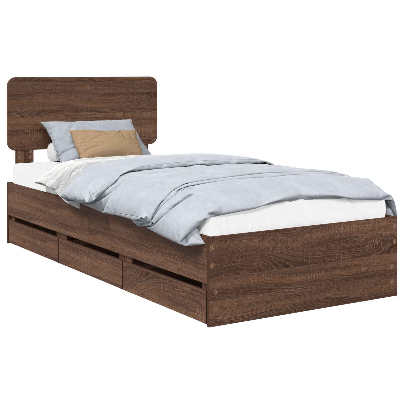 Struttura del letto con cassetto Quercia marrone 90 x 190 cm | homemem39