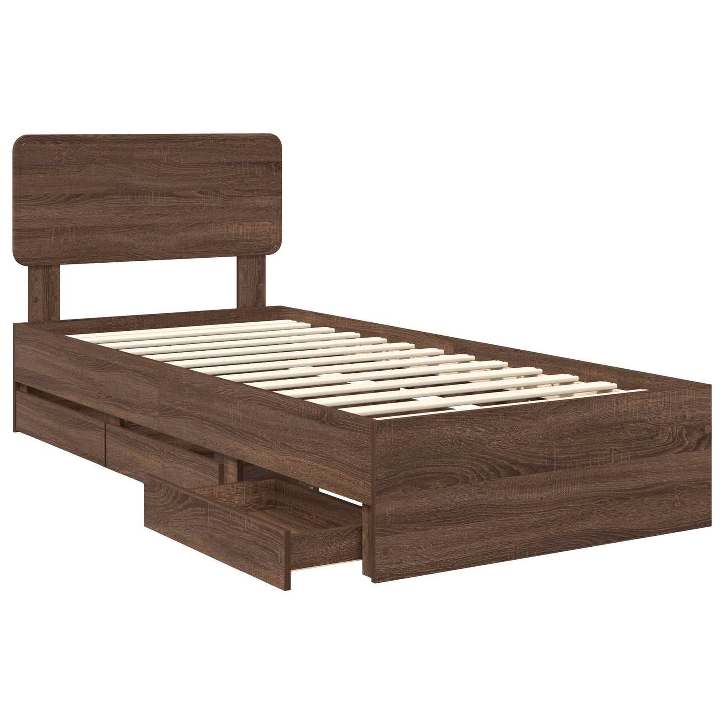 Struttura del letto con cassetto Quercia marrone 90 x 190 cm | homemem39